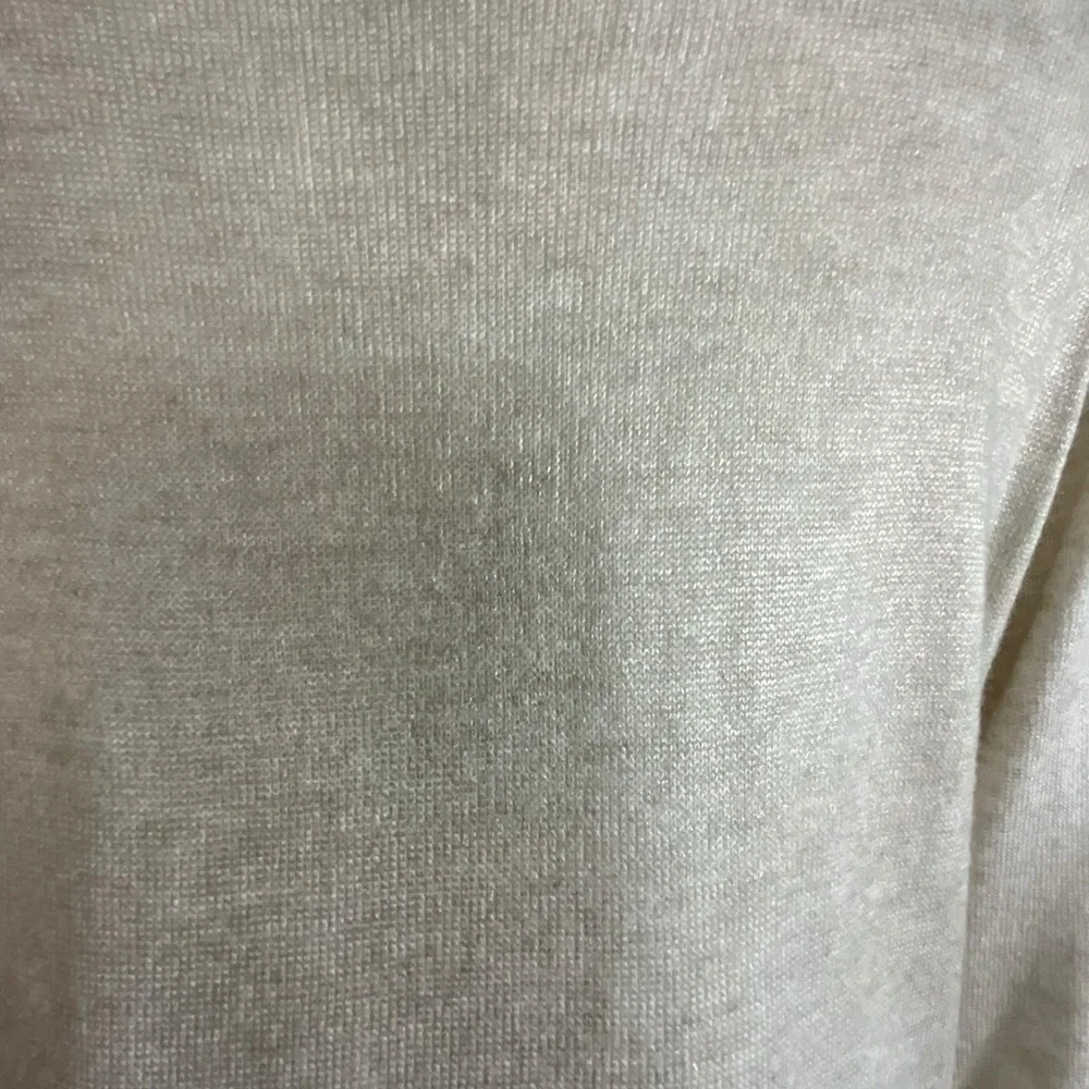 Zara Knit Beige‎ Cream Metallic Lightweight Sweater